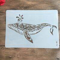 แม่พิมพ์รูปปลาวาฬสำหรับงานฝีมือแบบ Diy ขนาด29*21ซม. A4สำหรับภาพวาด Stencils การ์ดกระดาษนูนอัลบั้มรูปตราประทับอุปกรณ์สำหรับตัดผ้าผนังฉลุสมุดภาพ