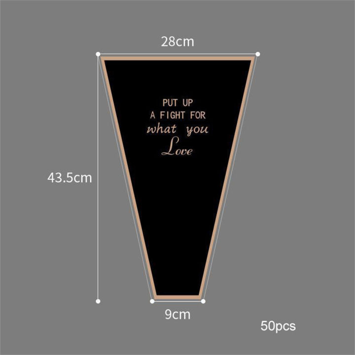 ชุดเดียว50ชิ้นสำหรับห่อดอกไม้สีทองกรอบกันน้ำดอกไม้
