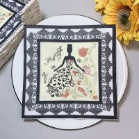 20Pcs/Pack Floral Dress Lady Table Decoupage Paper Napkins Creative Napkin Paper Tissues for Wedding Party Supplies Wholesale TV Remote Controllers