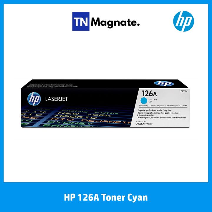 หมึกพิมพ์เลเซอร์-hp-126a-cyan-original-laserjet-toner-cartridge-ce311a-สีน้ำเงิน