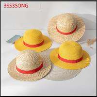 3SS3SONG 31ซม.-35ซม สันทนาการ ชายหาด ขอบใหญ่ Fedora ผู้ชายผู้หญิง หมวกกันแดด ชิ้นเดียวค่ะ อุปกรณ์ต่อพ่วงอะนิเมะ หมวกฟางลูฟี่