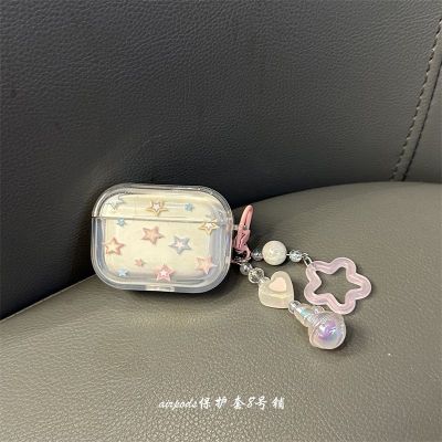 เคสหูฟังบลูทูธไร้สาย แบบใส ลายดาว หลากสี สําหรับ airpods pro 1st 2nd 3rd Generation