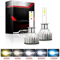 Car LED H1 H7 H4 H8 H11 H9 HB3 9005 HB4 9006 H13 H16 LED Headlights Bulb 12V 80W 12000LM 3000K 6500K 8000K 6000K Headlamp F2