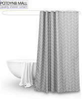 POTDYNB max 300x200cm Bath Curtains Grey Mesh Lattice Shower Curtain