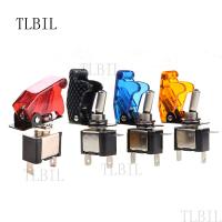 Auto Car Truck Illuminated Led Toggle Switch With Safety Aircraft Flip Up Cover Guard Red Blue Green Yellow White 12V 20A Electrical Circuitry  Parts