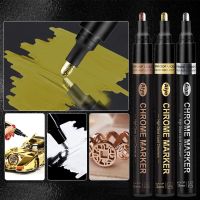 DJAHQB อุปกรณ์การเรียน Metal Effect Craftwork Pen Chrome Markers Permanent Marker Pen Waterproof Paint Craftwork Pens Mirror Reflective Pens Silver Mirror Marker Liquid Mirror Marker