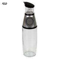 Dispenser Bottle Press Measure Drip Free Spout Glass Safe for Kitchen Vinegar