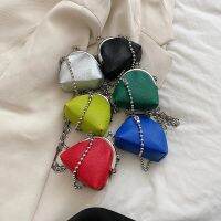 South Korean Version Of New Niche Clip Mouth Mini Crossbody Bag, Stylish Girl Pearl Handbag, Key, Zero Wallet