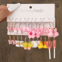 ☂✸⊙  Pink Cartoon Earrings Set Dangle Earring Jewelry