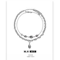 [COD] European and new stacking necklace design high-end hip-hop personality girl sweet cool hot collarbone chain