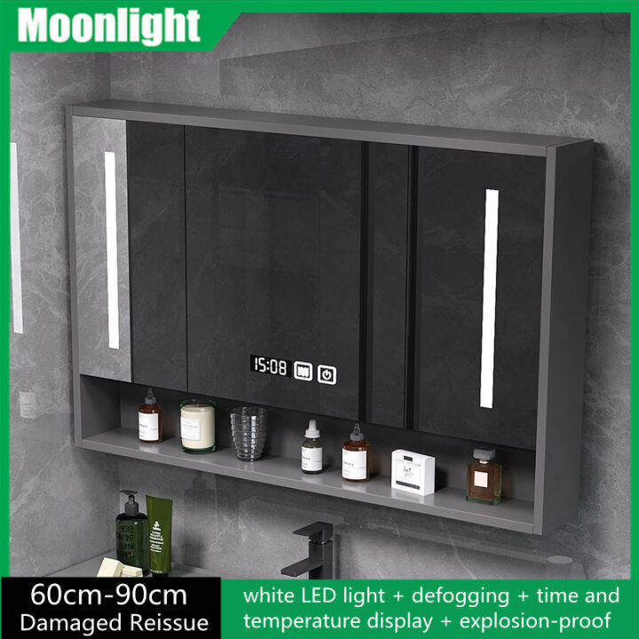 Bathroom Mirror Wallmounted Custom Solid Wood Smart Mirror
