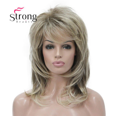 StrongBeauty Long Shaggy Layered Ombre Blonde Classic Cap Full Synthetic Wig Womens Wigs COLOUR CHOICES