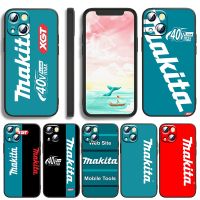 [2023] กล่องเครื่องมือ Makita สำหรับ iPhone 14 13 12 11 Pro Max XR 7 8 Plus 6S 5S เคสโทรศัพท์เคสโทรศัพท์สีดำซิลิโคน