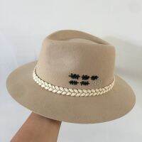 Fedora New winter panama cat wool Small sweet wind hat edition tide French fashion hat wide-brim ins of England