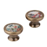 2 Pcs Vintage Gaya Pintu Logam Laci Knobs Lemari Kabinet Almari Lemari Tarik Pegangan Pintu GADIS KECIL Burung bunga