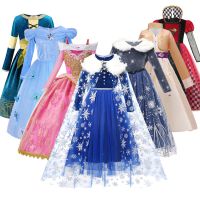 【CW】 Frozen Sleeve Prom Gown Kids Costume Warm