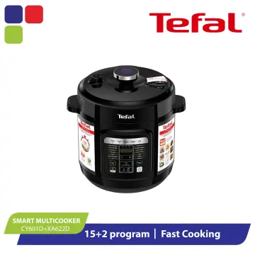 TEFAL MULTICOOKER PRESSURE COOKER HOME CHEF SMART 6L FAST COOK 1000W +  INNER POT (CY601D+XA622D)