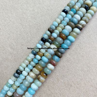 2lots more 10 off ! Natural Stone Smooth Rondelle Mixed Amazonite 7" Loose Beads 4X6 5X8mm Pick Size For Jewelry Making DIY