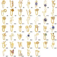 [Free ship] and piercing-free nose clip 18K gold copper inlaid zircon U-shaped nail adjustable piercing cross-border