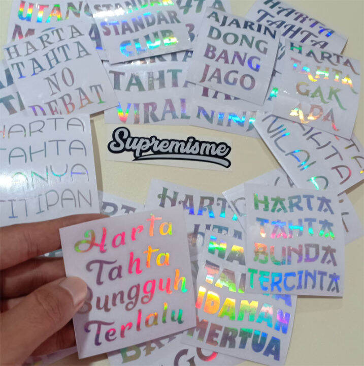 Stiker Hologram Custom Nama Harta Tahta Wanita Terbaru Premium