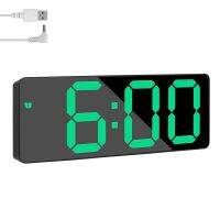 【CC】▲  Mirror Alarm Digital Snooze Table Clocks USB Rechargeable Wake Up Adjustable Decoration