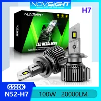 Novsight N52 H7 หลอดไฟหน้าLED 100W 20000LM 6500K แสงสีขาวสว่างมาก ไฟ LED สำหรับรถ ไฟสูง/ไฟต่ำ ปลั๊กแอนด์เพลย์ 2 ชิ้น รับประกัน 1 ปี จัดส่งฟรี