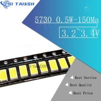 100pcs 5730 0.5W-150Ma 50-55lm 5600K-6400K White Light SMD 5730 LED 5730 diodes (3.2 3.4V)