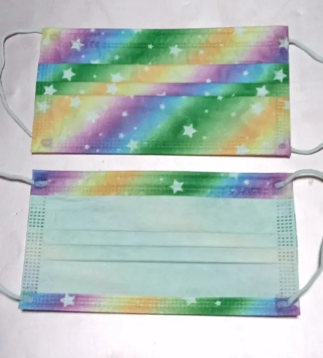 50PCS ASSORTED OMBRE RAINBOW FACE MASK COLLECTION DISPOSABLE FACEMASKS