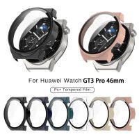 Ultra Thin Hard PC Case Tempered Glass Screen Protector Protective Cover for Huawei Watch GT 3 GT3 pro 46mm 【BYUE】