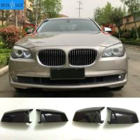 ฝาครอบกระจกมองข้างรถยนต์2ชิ้นอะไหล่คาร์บอนไฟเบอร์สำหรับ BMW E61 E60 5 Series 2006-2013