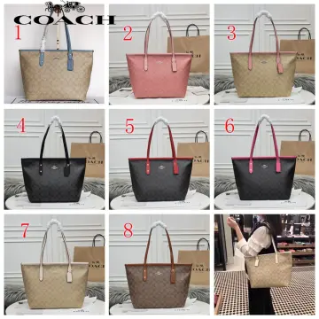 Jual coach original tote bag top zip signature 58292