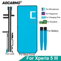 Aocarmo SONY 5 III Set Adhesive X5iii XQ-BQ52 BQ72 Front Rear Back Cover Sticker Battery Mic Earpiece Glue