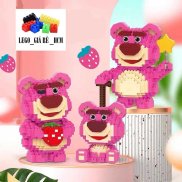 Mô hình đồ chơi lắp ráp gia đình gấu dâu Lotso
