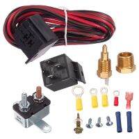 175-185 Degree Electric Cooling Fan Thermostat Kit Temp Sensor Temperature Switch 40 50 60 Amp RELAY of Radiator Fan Kit