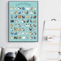 2023✑☂❏ Cartoon Cute Cat Modern CATALOGUE Cats Poster Canvas Painting Wall Picture For Living Room Kids Bedroom Home Decor Nursery