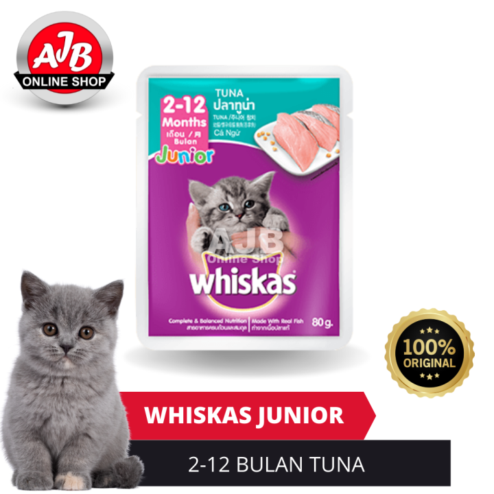 Whiskas Junior Wet Food Pouch 80gr Makanan Kucing Tuna Lazada Indonesia