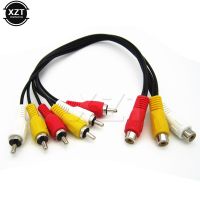 1pc 30cm 3RCA Female to 6RCA Male Cable Audio Video Splitter Extension Cord for TV BOX DVD-Compatible Multimedia Converter Wires  Leads Adapters