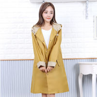 Womens Stylish Waterproof Rain Poncho Raincoat Breathable Long Portable Water-Repellent Rainwear Jacket