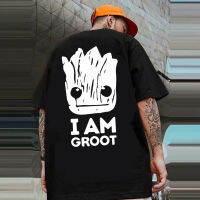 เสื้อยืดพิมพ์ลายกราฟิกขนาดใหญ่ของผู้ชายฉันเสื้อยืดผ้าฝ้ายพิมพ์ Groot สำหรับผู้ชาย