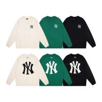 ♗◑□ ❤❀ [พร้อมส่ง] ❤ Mlb เสื้อกันหนาว คอกลม แขนยาว ผ้าถัก ปักลายตัวอักษร พิมพ์ลายตัวอักษร