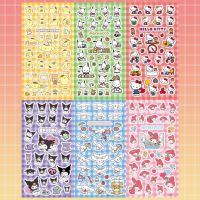 ☒❧❀ Sanrio Sticker Guka Decorative Retro Waterproof Sticker Kuromi Melody Hand Account Material Decorative Toy