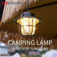 LIZHOUMIL เต็นท์แขวนไฟฉายแบบพกพา,ไฟเตนท์สำหรับกลางแจ้ง Usb Led แคมป์พร้อมที่จับ