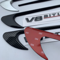 Vent Fender Trim Emblem Blade โลโก้ V8 BITURBO 4MATIC สำหรับ Benz AMG V8 C200 C300 E300 W213รถจัดแต่งทรงผมด้านข้างสติกเกอร์