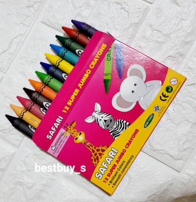 คิดอาร์ท สีเทียนซุปเปอร์จัมโบ้12สี ไร้สารอันตราย คละแบบ Kidart 12 Super Jumbo Crayons (SJ012B)