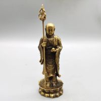 ☌☒✕ bronze Ksitigarbha Bodhisattva statue ornaments brass Jiuhuashan monastery Buddhist temple worship supplies