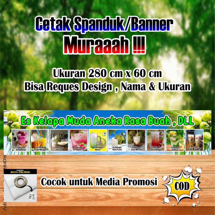 Spanduk Banner Es Kelapa Muda Ukuran 280 Cm X 60 Cm Lazada Indonesia 6543