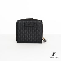 NEW GUCCI BI FOLD WALLET SHORT BLACK GG EMBOSSED GHW