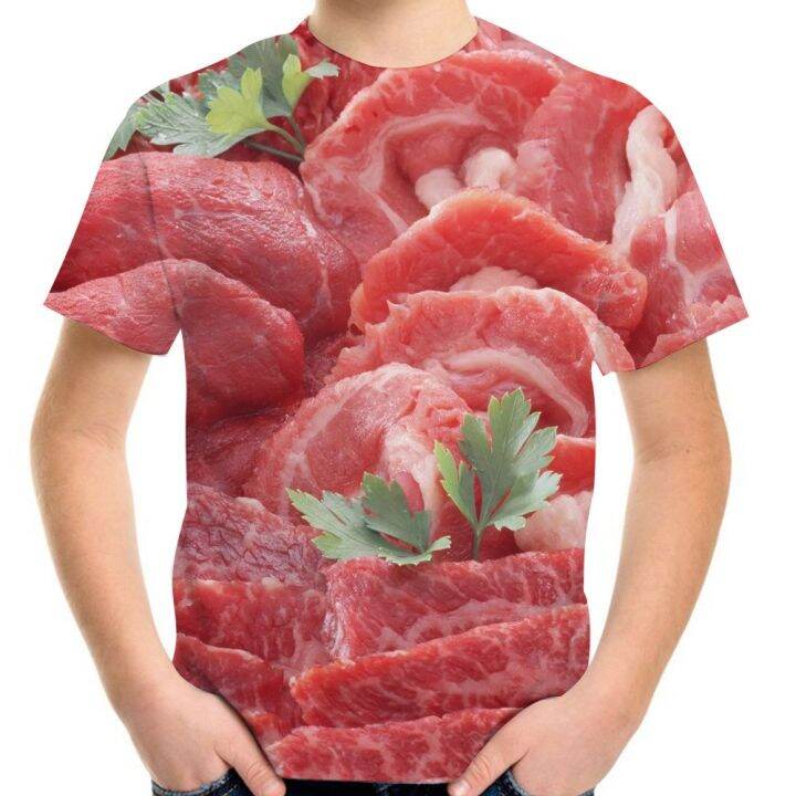 food-sausage-chili-meat-3d-t-shirt-for-boys-girls-4-20y-teen-children-beef-tee-pork-streetwear-clothes-kids-baby-fashion-t-shirt