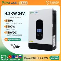 POWLAND 4200VA Solar Inverter 24V 3800W Built MPPT 110A Solar Controller 230VAC Out-put Voltage Max PV 450VDC Support WIFI