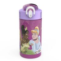 Zak! Designs Disney 16 ออนซ์ Antimicrobial Water Bottle, Ultimate Princess ขวดน้ำ กันน้ำหก แก้วน้ำลายการ์ตูน ลายเจ้าหญิงรวม ขนาด 453ml.